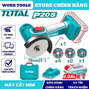 TOTAL Máy cắt mài mini dùng pin 20V TAGLI76017 / TAGLI7601 / TAGLI76012