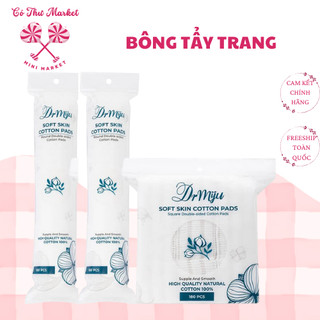 Bông tẩy trang 100% cotton Miju - Dập viền chắc chắn - Không xơ bông - CÔ THƯ MARKET