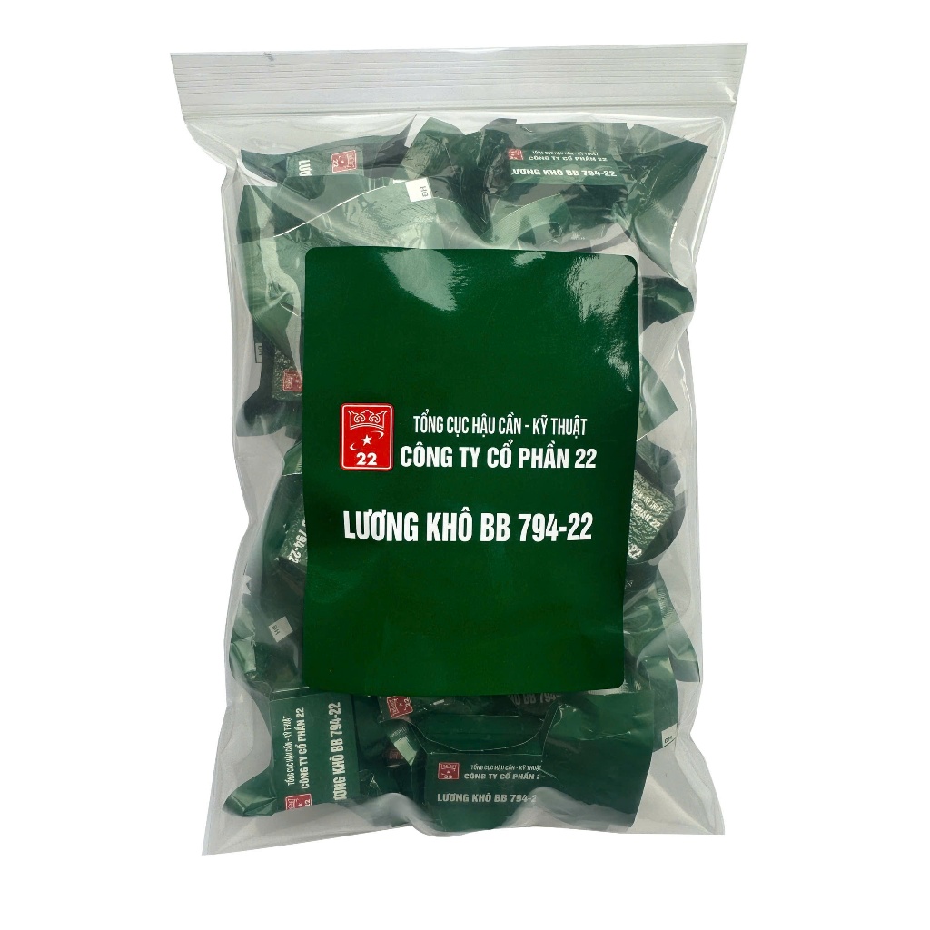 Lương khô quân đội BB 794-22 loại túi zip 300gr có 25 gói 12gr