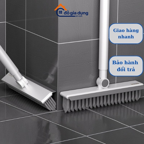 Cây Chà Sàn Gạt Nước Cán Inox Đa Năng Tiện Lợi, Chổi Cọ Sàn Nhà Tắm 2 Trong 1 Cao Cấp Nhựa ABS