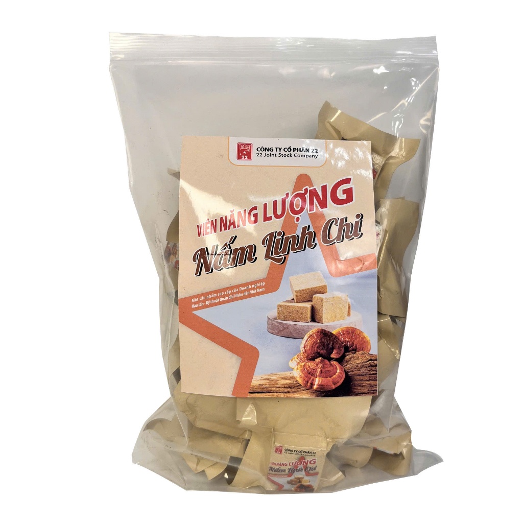 Lương khô quân đôi - Viên năng lượng Nấm Linh Chi túi zip 300gr
