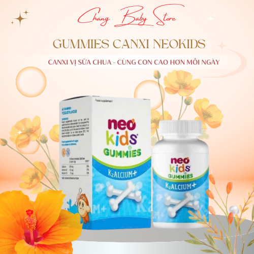 Gummies canxi vị sữa chua NeoKids hộp 60 viên nhai date mới