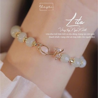 Lita - Vòng Tulip Ngọc Khiết - Đá Chalcedony - Quà Tặng Mang Ý Nghĩa Về Tình Yêu Chân Thành, Mãnh Liệt