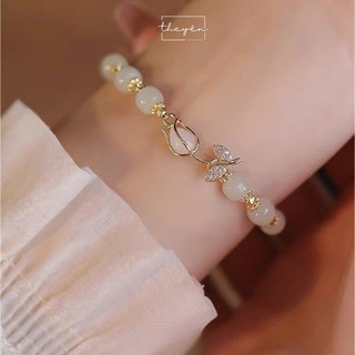 Lita - Vòng Tulip Ngọc Khiết - Đá Chalcedony - Quà Tặng Mang Ý Nghĩa Về Tình Yêu Chân Thành, Mãnh Liệt