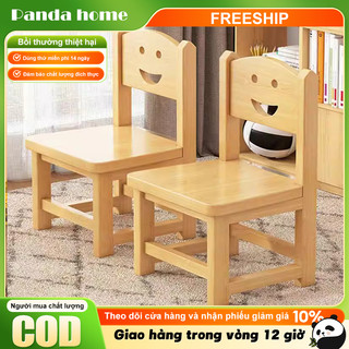 Panda ghế gỗ ghế trẻ em Ghế thấp tựa lưng gỗ nguyên khối cho trẻ em góc bo tròn chống va chạm