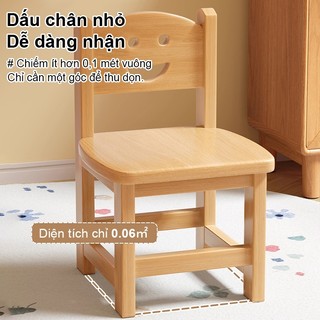 Panda ghế gỗ ghế trẻ em Ghế thấp tựa lưng gỗ nguyên khối cho trẻ em góc bo tròn chống va chạm