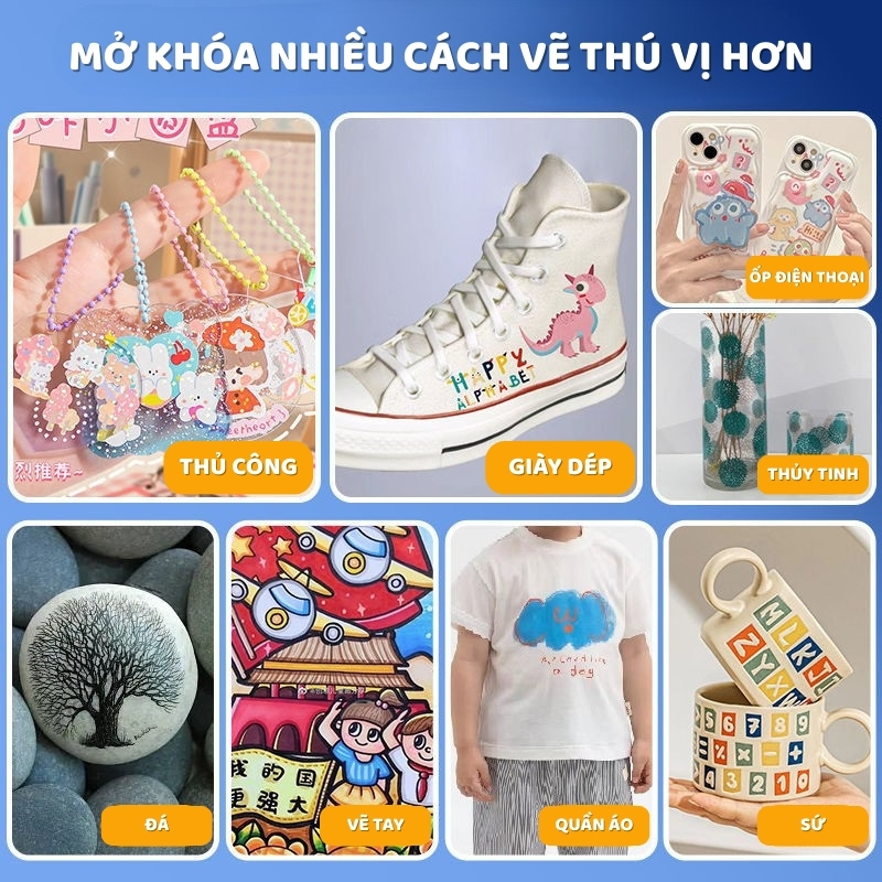 Bút Màu Acrylic 48 Màu – Dành Cho Học Sinh, Sinh Viên, Người Yêu Vẽ Thỏa Sức Sáng Tạo