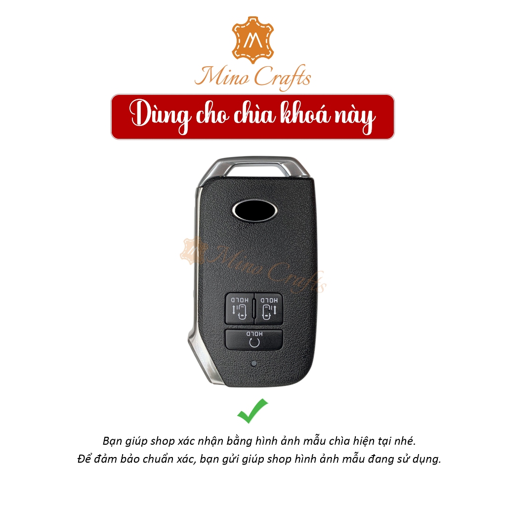 Bao da chìa khóa KIA CARNIVAL , Bao da chìa khóa thủ công , Khắc tên miễn phí