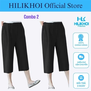 COMBO 2 Quần lửng nữ mặc nhà HILIKHOI , vải đũi, không nhăn , không xù , không phai màu - HILIKHOISTORE