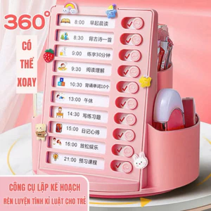Hộp bút xoay 2 trong 1 thiết kế thông minh - Bảng kế hoạch học tập cho bé
