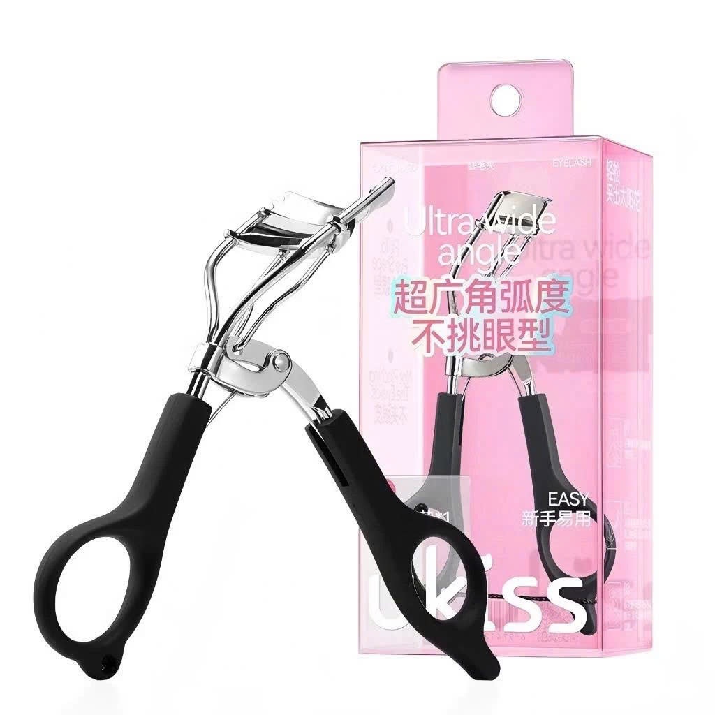 Kẹp Bấm Mi UKISS Dụng Cụ Kẹp Lông Mi Uốn Lông Mi Góc Rộng Giúp Cong Lâu Kèm Đệm Thay Thế Tiện Dụng