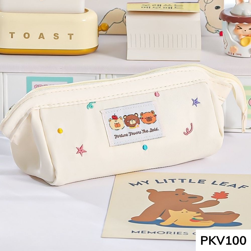 Bóp viết ,hộp đựng bút chống nước dung tích lớn họa tiết dễ thương cho học sinh PKV100 gagastore