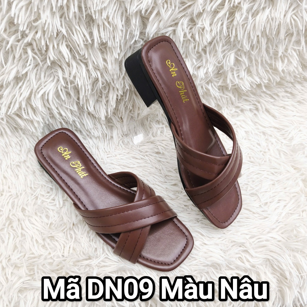 Dép nữ da xịn thật cao cấp palmyran mã DN09T - dép da trung niên