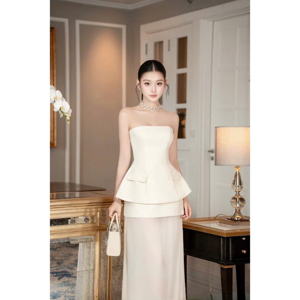 NH CLOTHER - Đầm váy cúpngực trắng tinh khôi tiểu thư