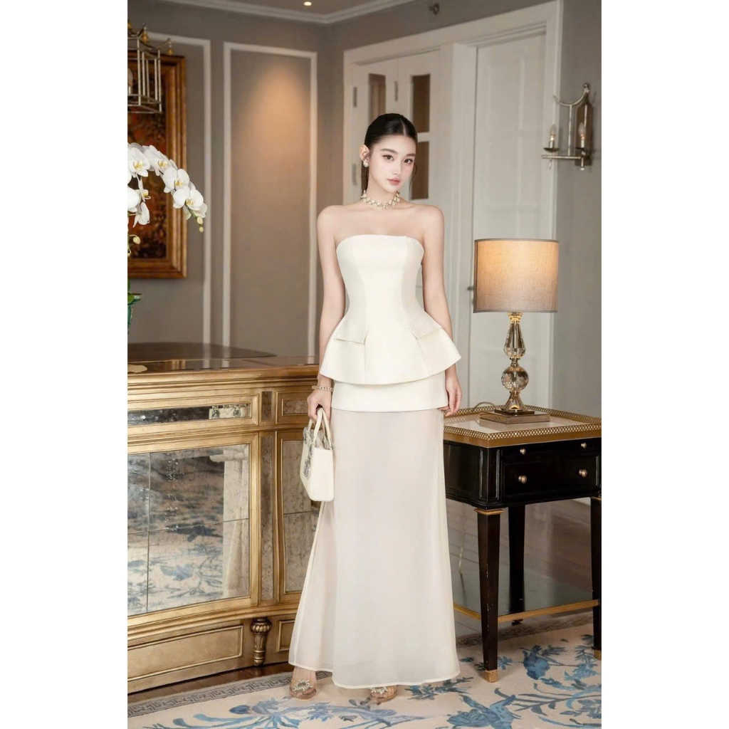 NH CLOTHER - Đầm váy cúpngực trắng tinh khôi tiểu thư