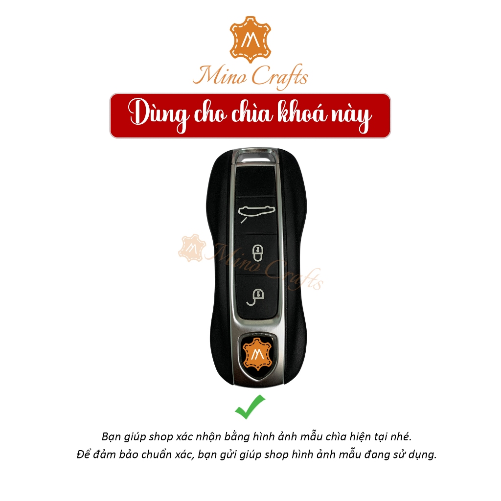 Bao da chìa khóa Porsche Taycan , Bao da chìa khóa thủ công , Khắc tên miễn phí , Nhiều màu sắc