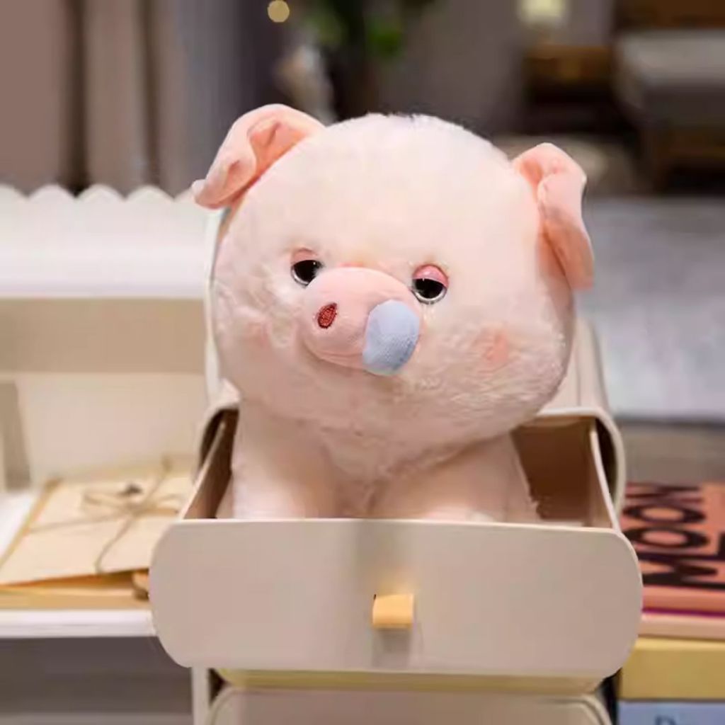 Gấu bông heo, pig chảy nước mũi dễ thương, Thú nhồi bông lợn hồng lông thỏ làm quà tặng sinh nhật cho bé
