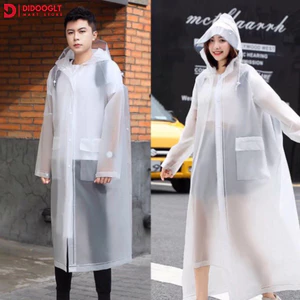 Áo Mưa Trong Suốt DIDOOGLT Có Khoá Kéo Chất Liệu PVC Chống Thấm Tốt Cao Cấp