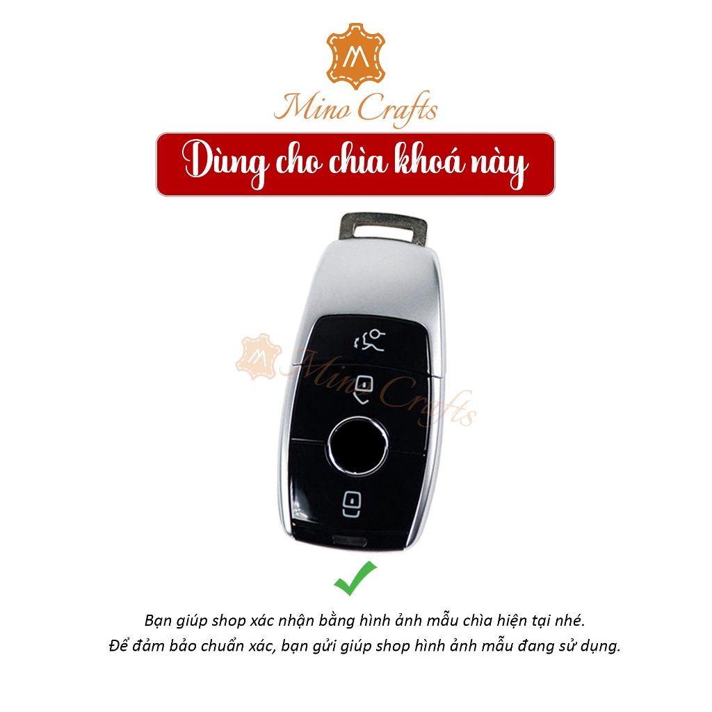 Bao da chìa khóa MERCEDES C200, C300, E200, E300, S450, Bao da chìa khóa thủ công, Da bò nguyên tấm