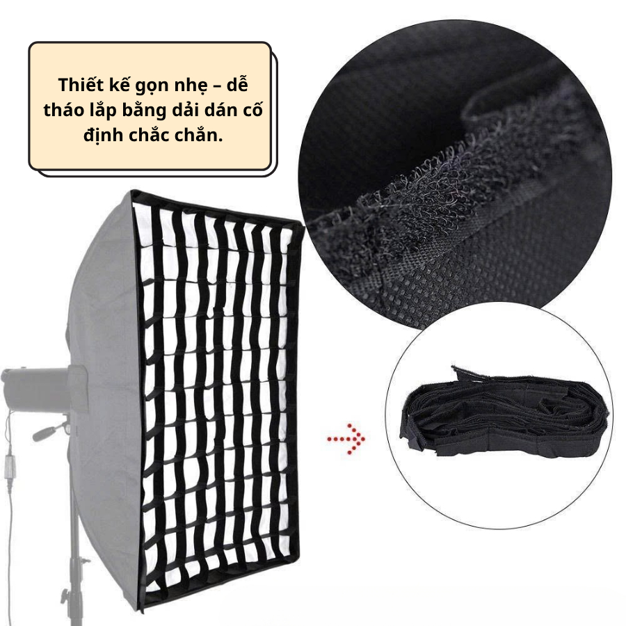 Đèn livestream, đèn softbox tổ ong 60x90cm, ánh sáng 3 màu quay video chụp hình livestream chuyên nghiệp