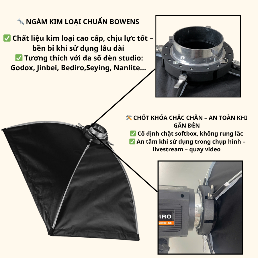 Đèn livestream, đèn softbox tổ ong 60x90cm, ánh sáng 3 màu quay video chụp hình livestream chuyên nghiệp