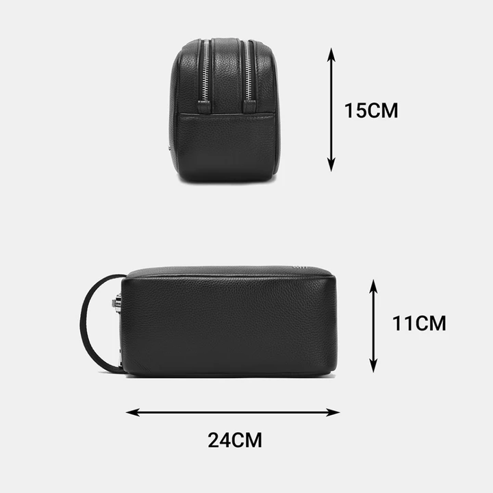 Túi Clutch Nam LECOS LC17 Da Bò Thật Phom Cứng Cáp May Tay Tỉ Mỉ
