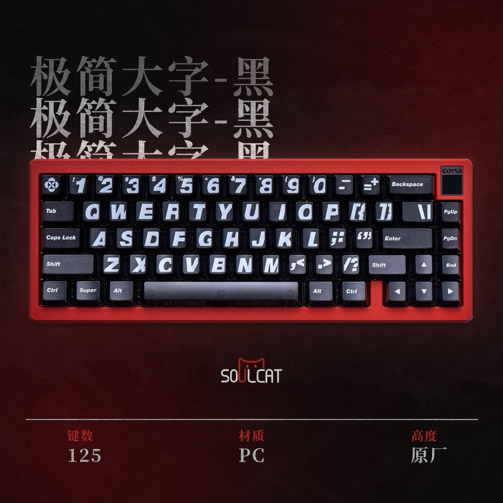 Keycap Lynx Black – Minimalist PC | Xuyên led | Profile Cherry | SOULCAT x Keyboard Studio | Keyboard Studio