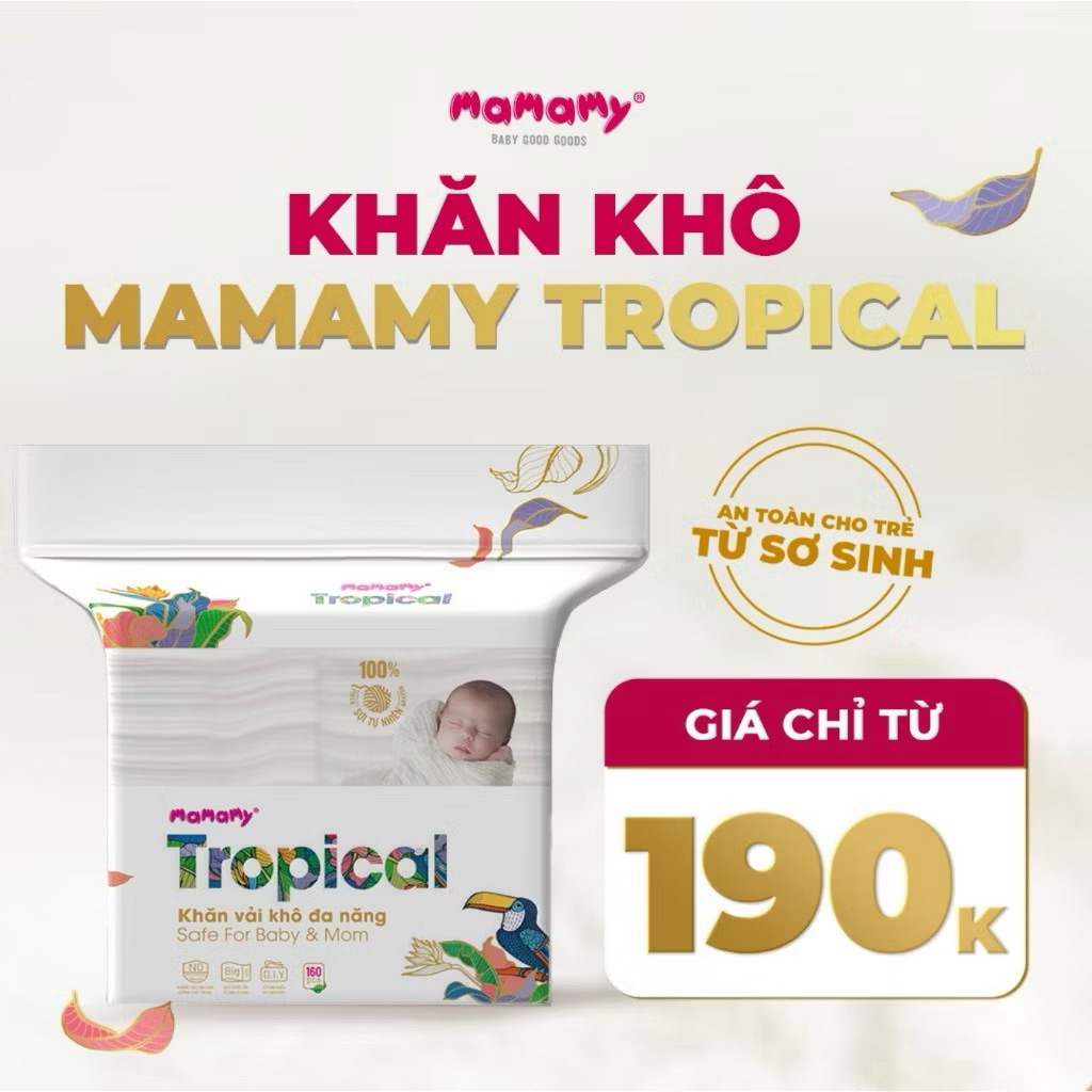 Combo Khăn Vải Khô Đa Năng Mamamy Tropical Cao Cấp 100% Vải Tự Nhiên ...