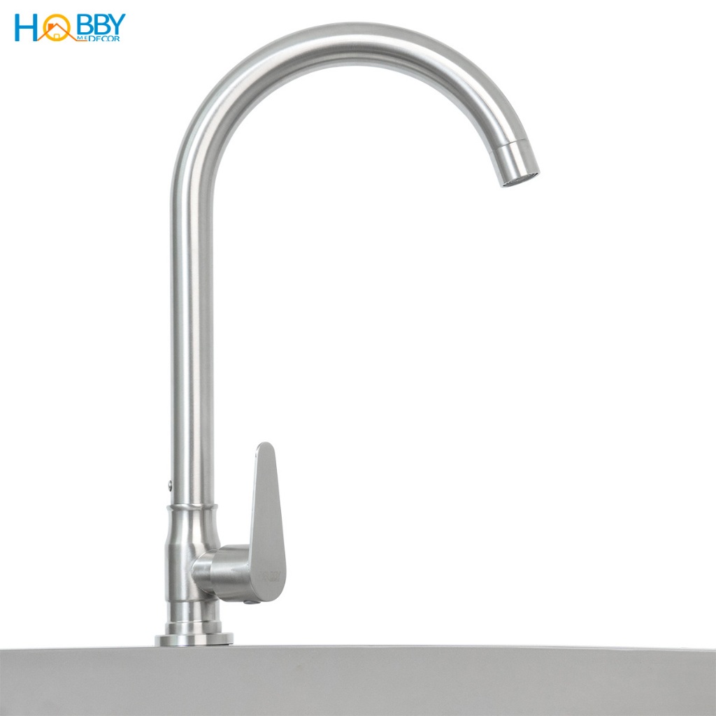 Vòi rửa chén bát lạnh gắn chậu inox 304 xoay tròn Hobby home decor RL1