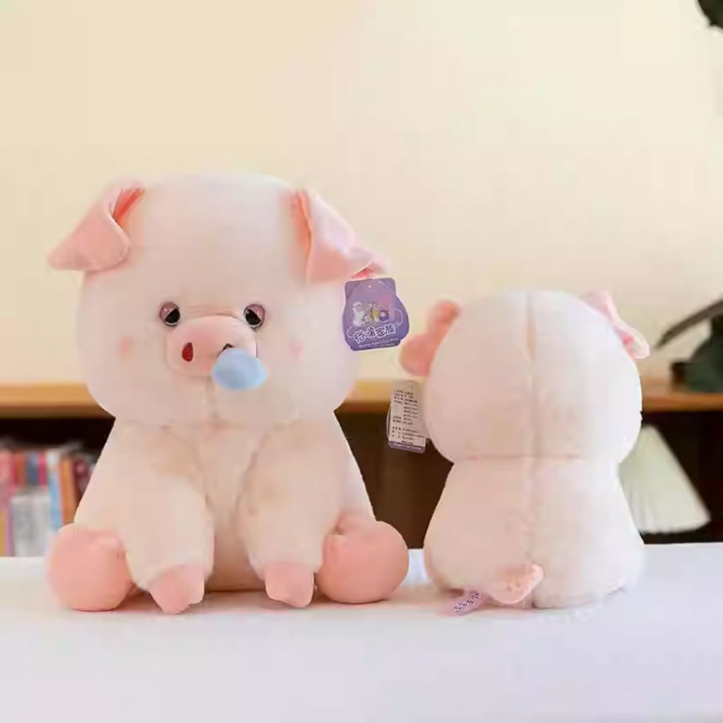Gấu bông heo, pig chảy nước mũi dễ thương, Thú nhồi bông lợn hồng lông thỏ làm quà tặng sinh nhật cho bé