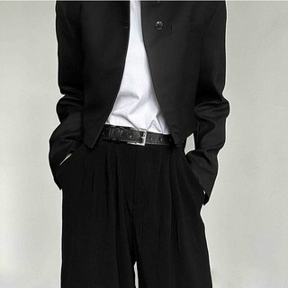 Thắt lưng ulzzang mặt kim vuông bạc sáng, dây nịt lưng unisex da pu đẹp bản dây 2.8cm cho nam nữ