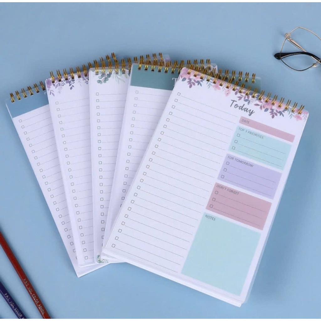 Sổ Tay Kế Hoạch 5 Phút, Sổ Kế Hoạch Hằng Ngày 52 Tờ In Màu, Sổ Planner Lật Dọc Giấy 100GSM Dày Dặn