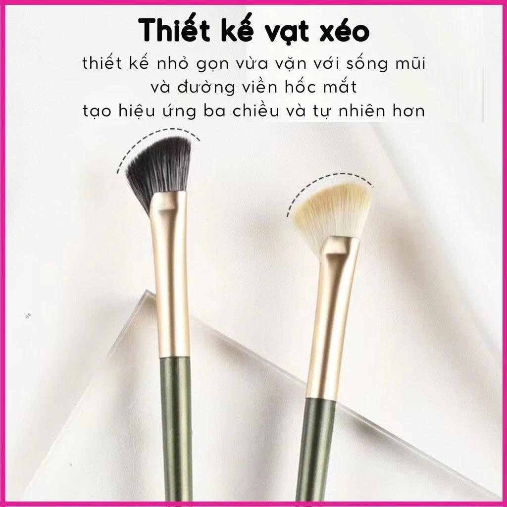 Cọ Trang Điểm Vạt Xéo Đánh Khối Mũi, Mắt Chuyên Nghiệp Đầu Vát Dẹt Lông Mềm Mịn Tạo Hiệu Ứng 3 Chiều Tự Nhiên
