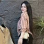 Áo Sơ Mi Nữ Tay Lỡ Kẻ Sọc Linen Túi Ngực Phong Cách Hàn Quốc