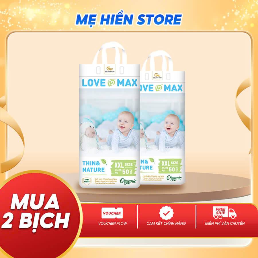 [Combo 2 Bịch] Tã Bỉm Love Max Siêu Tiết Kiệm, Bỉm Dán/Quần Organic Chính Hãng Cho Bé Đủ Size