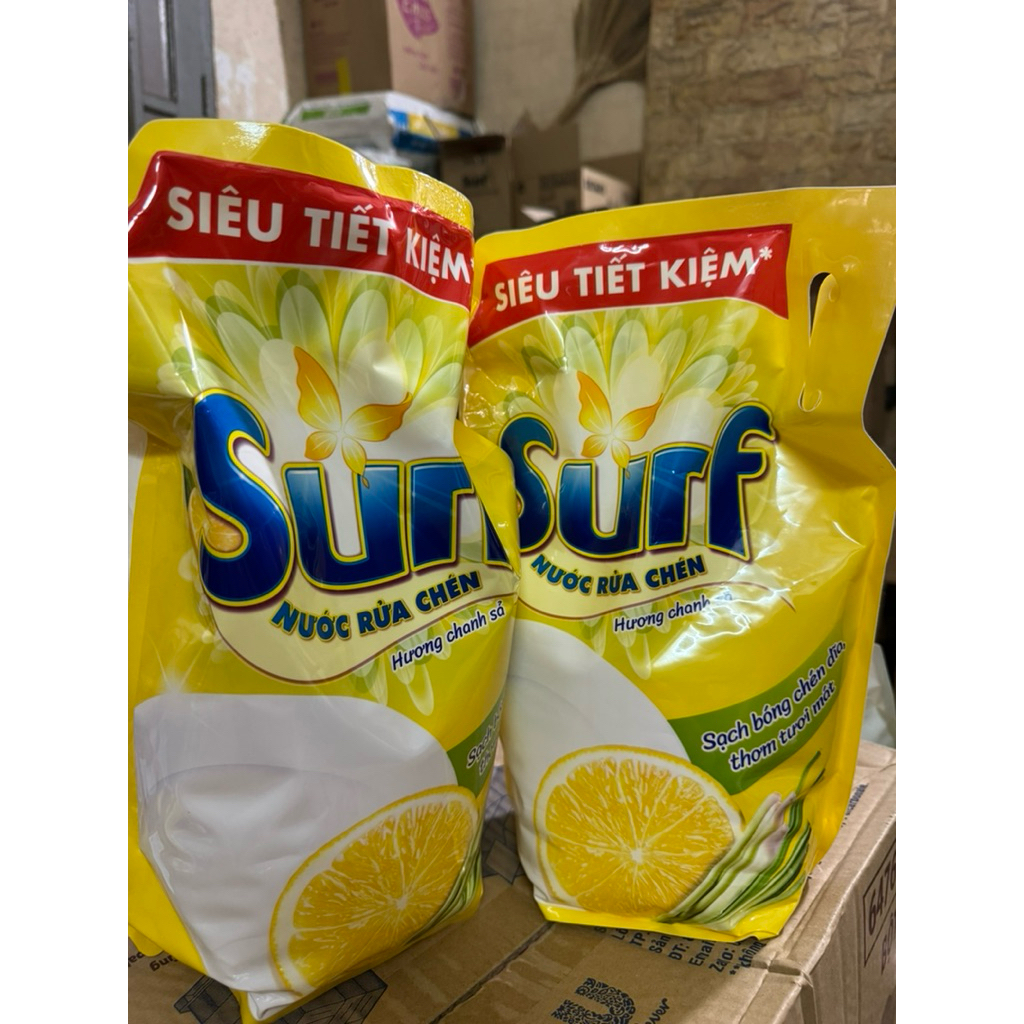 Combo 2 Túi Nước Rửa Chén Surf 3.2kg hương chanh Hàng Chính Hãng