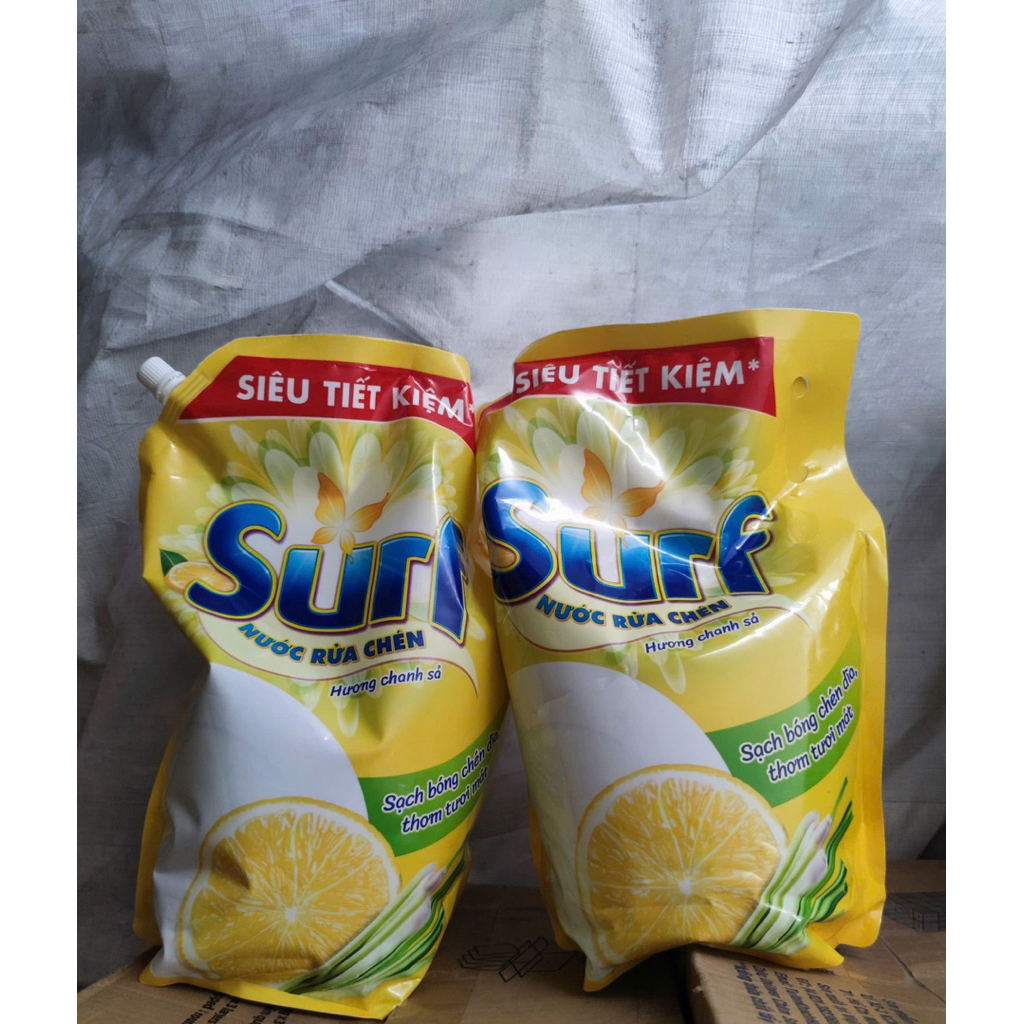 Combo 2 Túi Nước Rửa Chén Surf 3.2kg hương chanh Hàng Chính Hãng