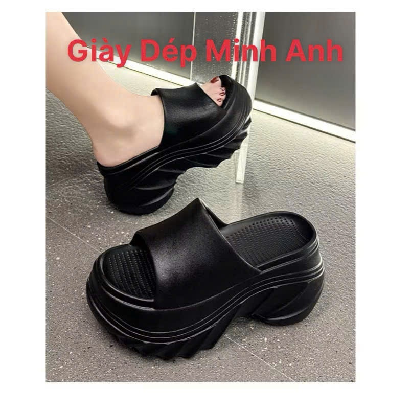 Dép Nữ Quai Ngang Độn Đế Tăng Chiều Cao 9cm Cao Cấp Chất Liệu EVA Đúc Nguyên Khối Hot Trends Năm 2025