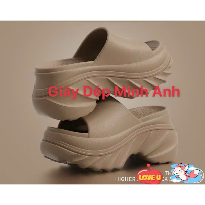 Dép Nữ Quai Ngang Độn Đế Tăng Chiều Cao 9cm Cao Cấp Chất Liệu EVA Đúc Nguyên Khối Hot Trends Năm 2025