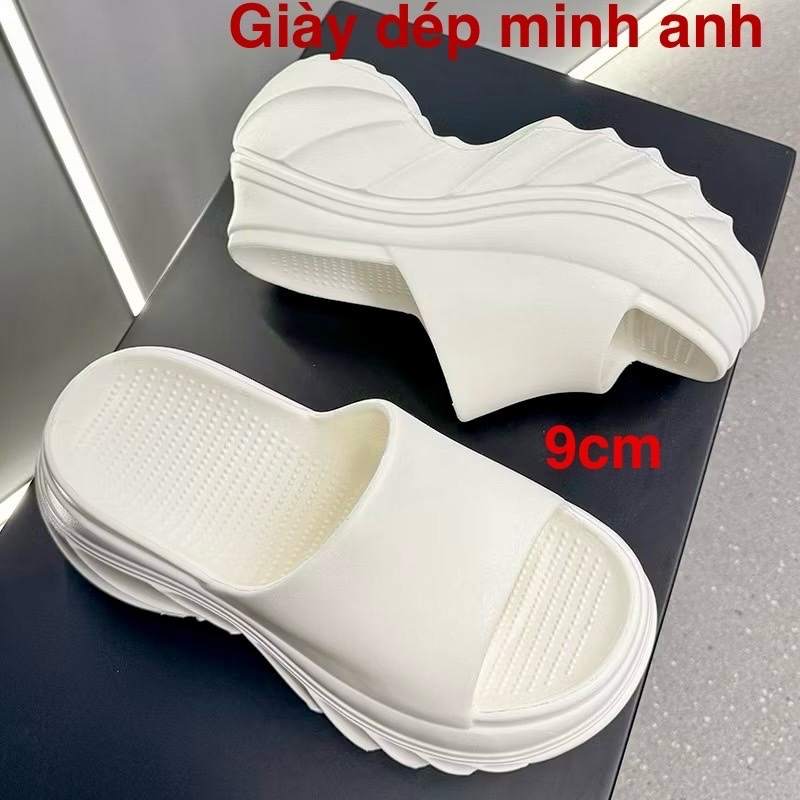 Dép Nữ Quai Ngang Độn Đế Tăng Chiều Cao 9cm Cao Cấp Chất Liệu EVA Đúc Nguyên Khối Hot Trends Năm 2025