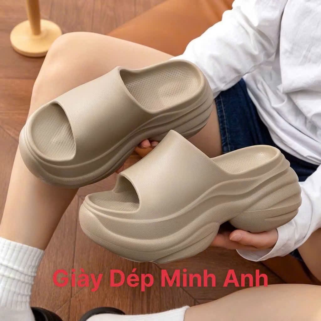 Dép Nữ Quai Ngang Độn Đế Tăng Chiều Cao 9cm Cao Cấp Chất Liệu EVA Đúc Nguyên Khối Hot Trends Năm 2025
