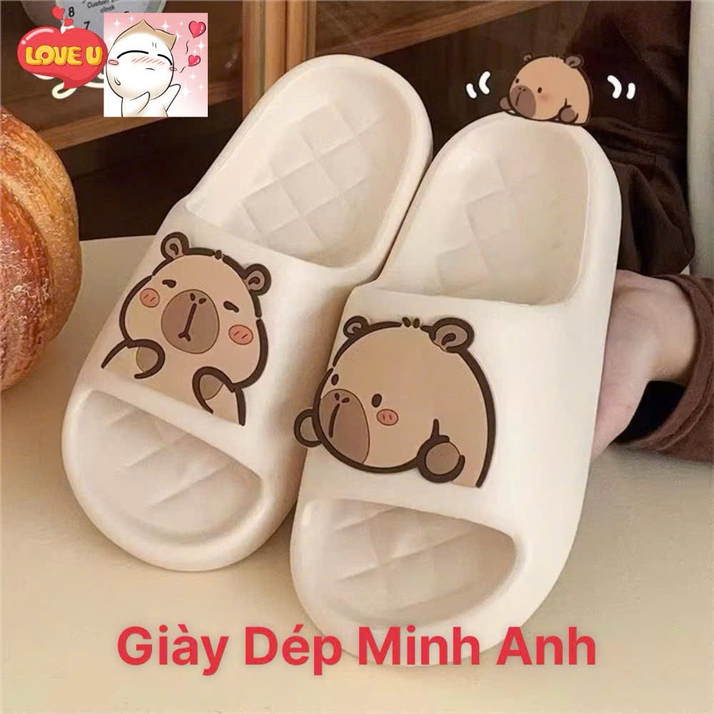 Dép CAPYBARA Đế Mềm Chống Trơn Trượt, Dép Nam Nữ Quai Ngang Họa Tiết Dễ Thương Cực Đáng Yêu Của 2025!!!