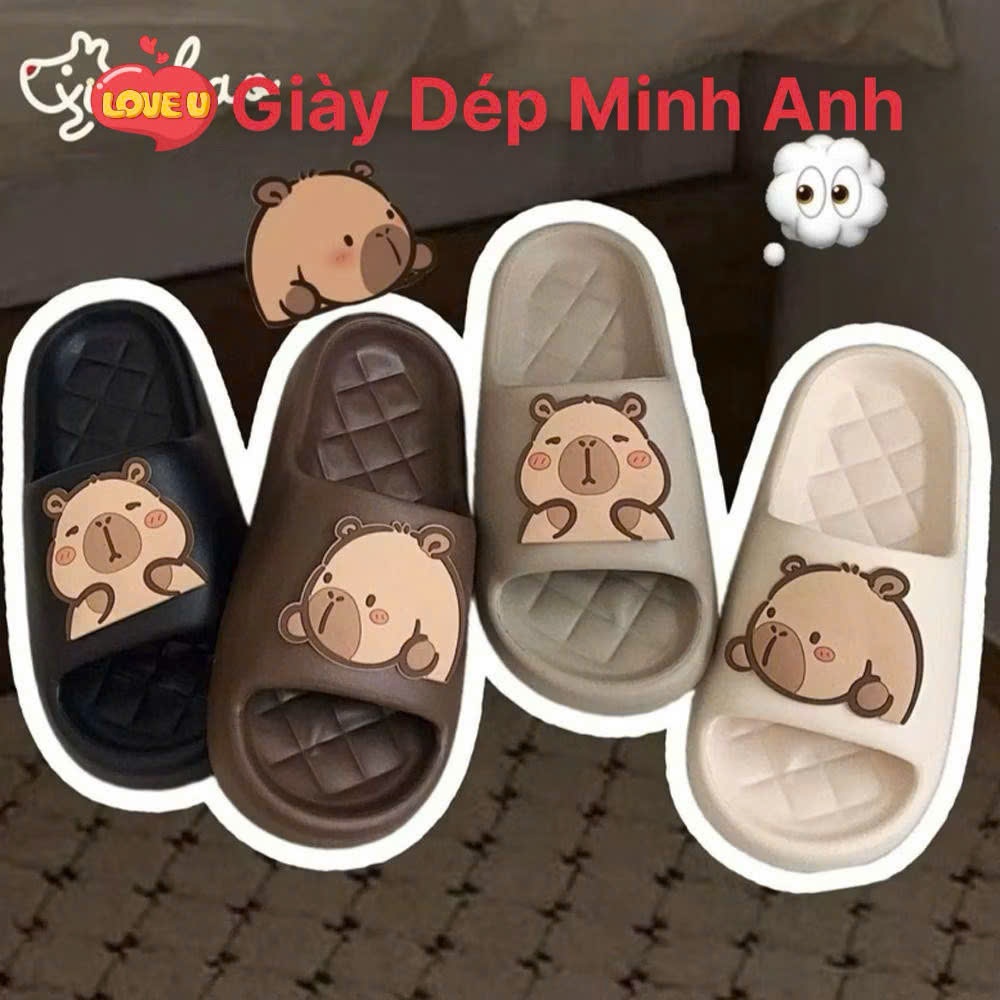 Dép CAPYBARA Đế Mềm Chống Trơn Trượt, Dép Nam Nữ Quai Ngang Họa Tiết Dễ Thương Cực Đáng Yêu Của 2025!!!
