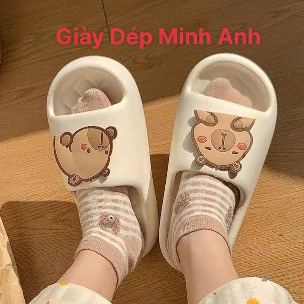 Dép CAPYBARA Đế Mềm Chống Trơn Trượt, Dép Nam Nữ Quai Ngang Họa Tiết Dễ Thương Cực Đáng Yêu Của 2025!!!