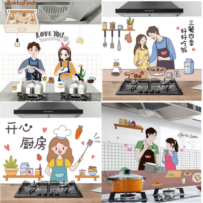 Tranh Dán Bếp Chống Dầu Mỡ 60 x 90cm Chịu Nhiệt, Giấy Decal Trang Trí Decor Bếp Đẹp