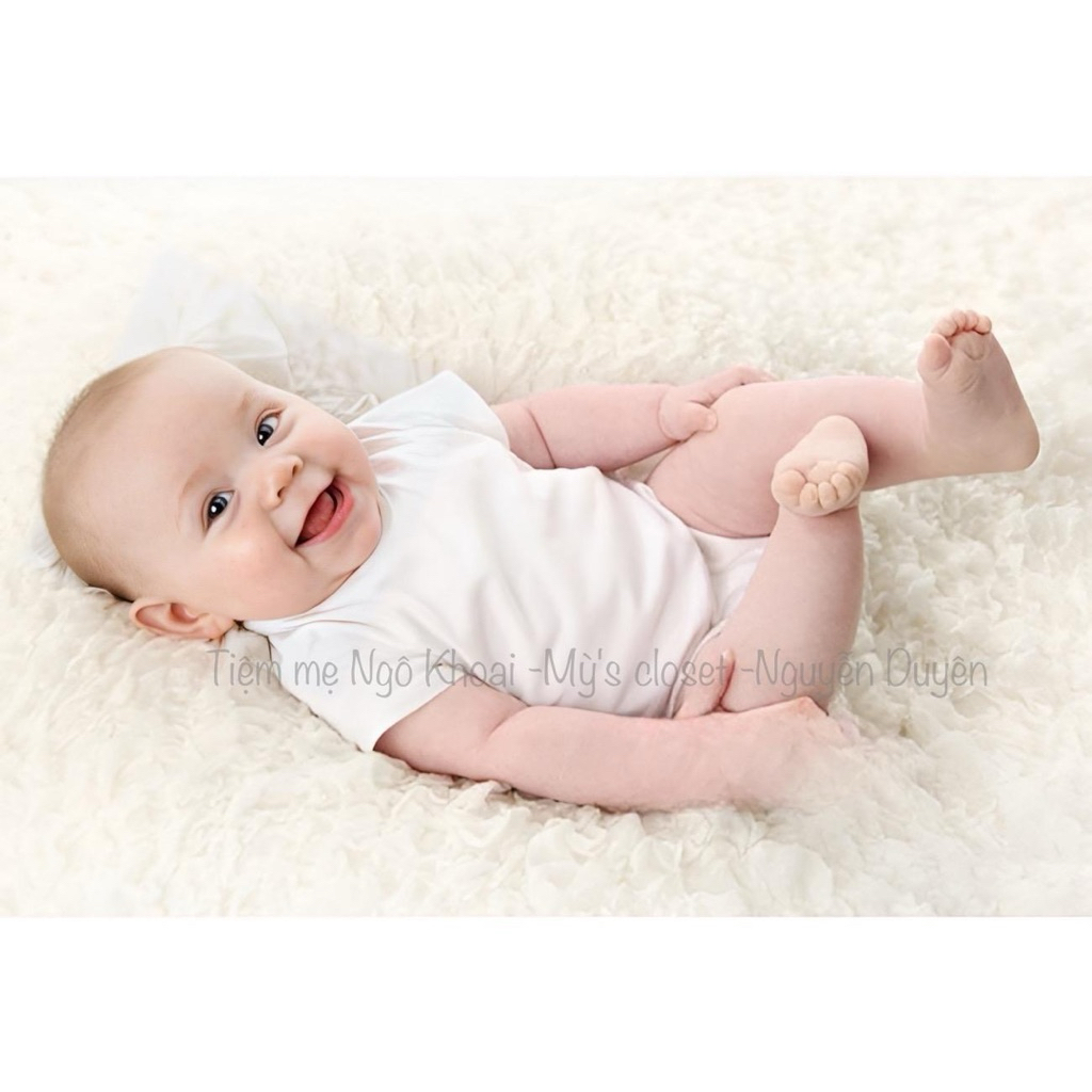[MD18] Body Suit/ áo liền thân trắng trơn chất liệu cotton xuất dư xịn mềm mịn cho bé yêu