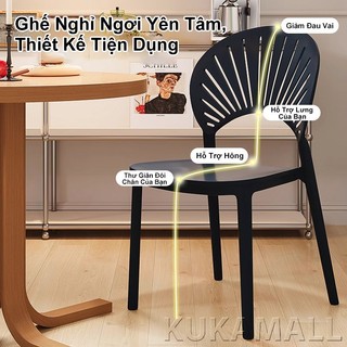 Ghế nhựa KUKA, ghế ăn kiểu Bắc Âu, đơn giản và bền chắc, phù hợp với nhiều dịp khác nhau.
