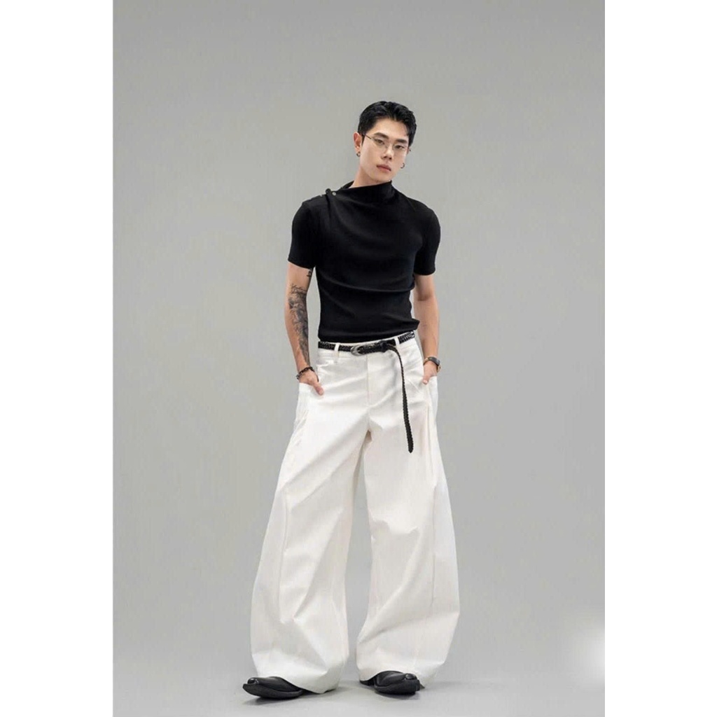 Áo thun Stee Style Cổ xéo XELOO Bosy ICVCVNI Unisex Cotton