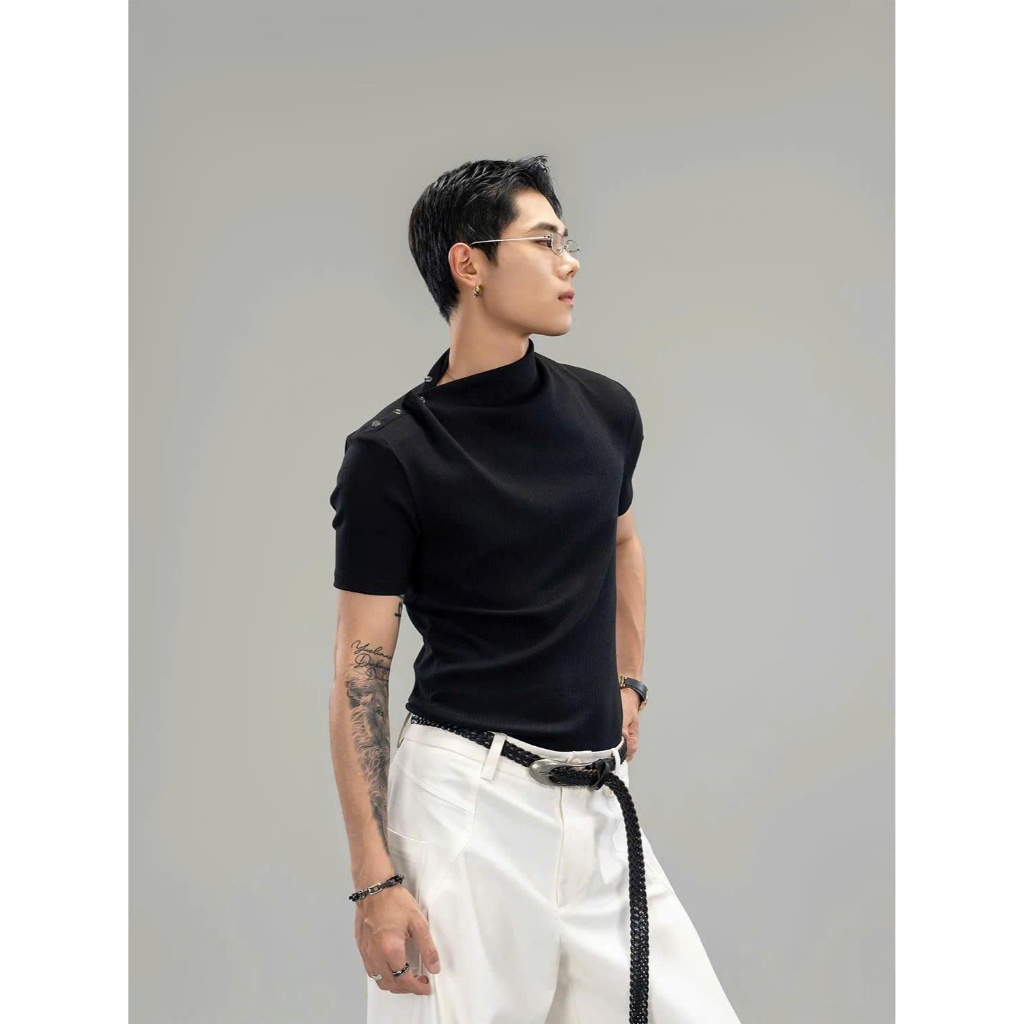 Áo thun Stee Style Cổ xéo XELOO Bosy ICVCVNI Unisex Cotton