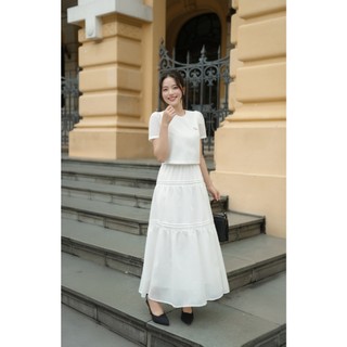 Áo Kiểu Nữ Croptop Dáng Suông Tay Ngắn VIEN TRAN D61B25H018